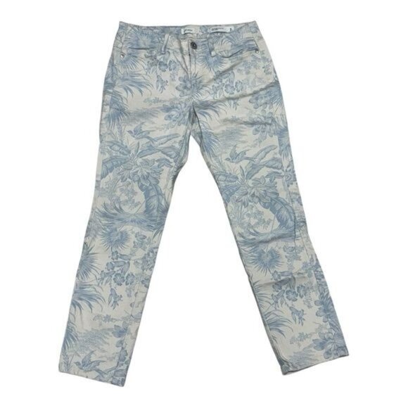 J.Jill Authentic Fit Slim Ankle Printed Jeans Antique Tropical Birds Size 2P - Picture 8 of 10